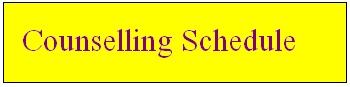 UBTER Counselling Date Schedule 2015