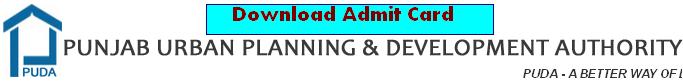 Download PUDA Admit Card